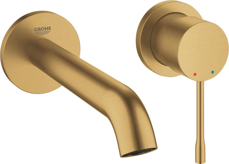 GROHE Essence New Inbouwmengkraan afbouwdeel M-size wand eengreeps 2-gats G1 2" 183mm uitloop vast cool sunrise geborsteld