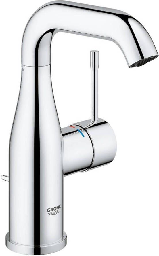 GROHE Essence New Wastafelmengkraan M-size trekwaste eengreeps 1-gats 193mm hoogte 114mm uitloop hoog draaibaar chroom