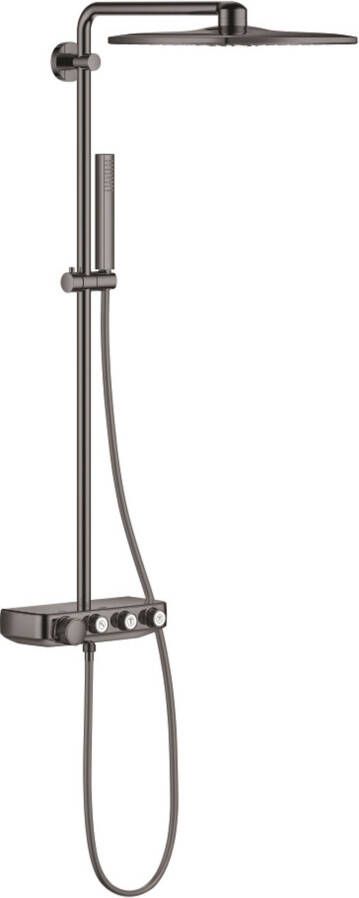 GROHE Euphoria SmartControl douchesysteem 310 Duo (vierkant) met thermostaat hoofddouche en handdouche hard graphite geborsteld 26508AL0