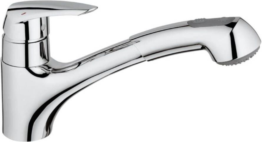GROHE Eurodisc Keukenmengkraan eengreeps handdouche uittrekbaar 180mm hoogte 244mm voorsprong uitloop laag draaibaar chroom