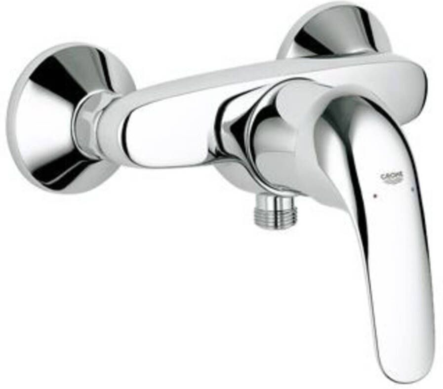 GROHE Euroeco New Douchemengkraan wand eengreeps 2-gats cartouche keramisch 150mm hartafstand met koppelingen chroom