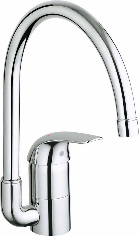 GROHE Euroeco New keukenmengkraan eengreeps 322mm hoogte 198mm hoogte kraanmond 223mm voorsprong uitloop hoog draaibaar chroom