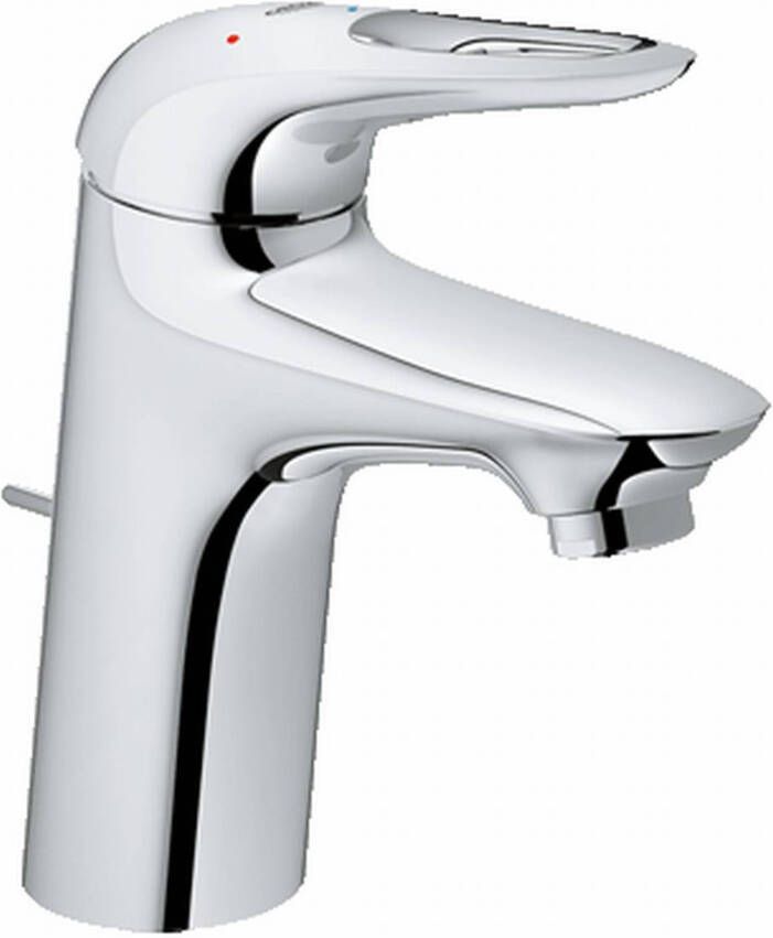GROHE Eurostyle Wastafelmengkraan S-size ES trekwaste eengreeps 1-gats 163mm hoogte 110mm uitloop vast chroom