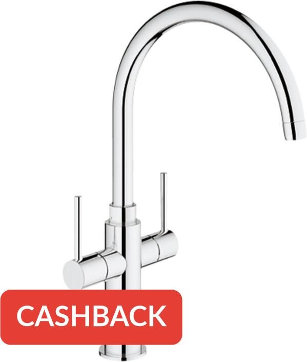 GROHE Ambi Cosmopolitan Keukenmengkraan tweegreeps 382mm hoogte 223mm uitloop hoog draaibaar chroom - Foto 2