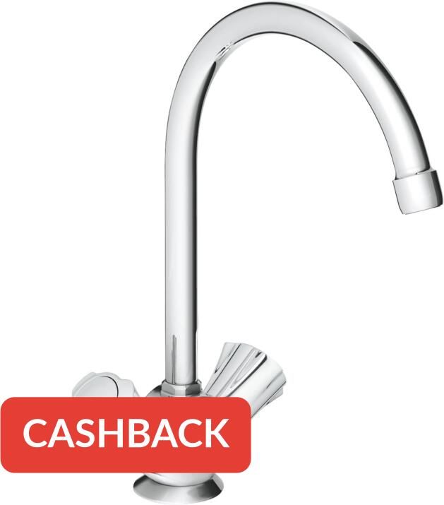 GROHE Costa L Keukenmengkraan tweegreeps 282mm hoogte 192mm hoogte kraanmond 182mm voorsprong uitloop hoog draaibaar chroom