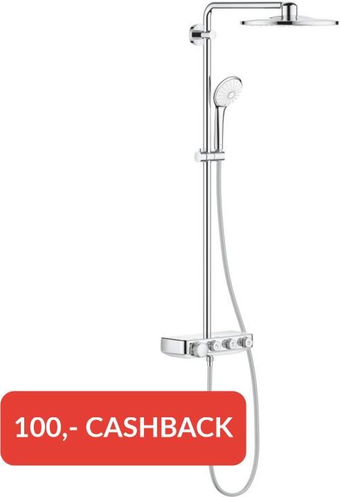 GROHE Euphoria SmartControl 310 Duo douchesysteem m. douchethermostatisch HOH=15cm Euphoria hoofddouche SmartActive handdouche chroom 26507000