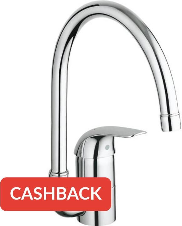 GROHE Euroeco New keukenmengkraan eengreeps 322mm hoogte 198mm hoogte kraanmond 223mm voorsprong uitloop hoog draaibaar chroom - Foto 2