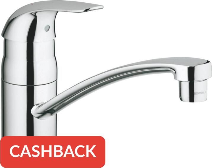 GROHE Euroeco Keukenmengkraan eengreeps 206mm hoogte 109mm hoogte kraanmond 226mm voorsprong uitloop laag draaibaar chroom