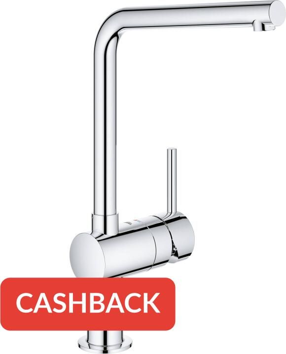 GROHE Minta Keukenmengkraan blad kraangat eengreeps 360mm hoogte 210mm L-uitloop draaibaar chroom - Foto 2