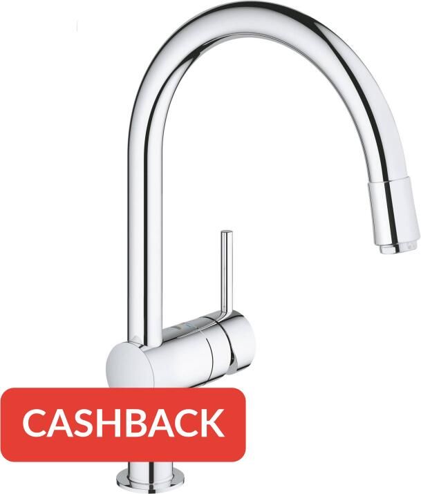 GROHE Minta Keukenmengkraan mousseur uittrekbaar 360mm hoogte 209mm voorsprong draaibaar chroom 32918000