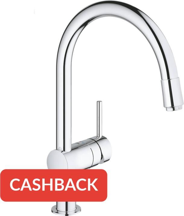 GROHE Minta Keukenmengkraan mousseur uittrekbaar 360mm hoogte 209mm voorsprong draaibaar chroom 32918000 - Foto 1