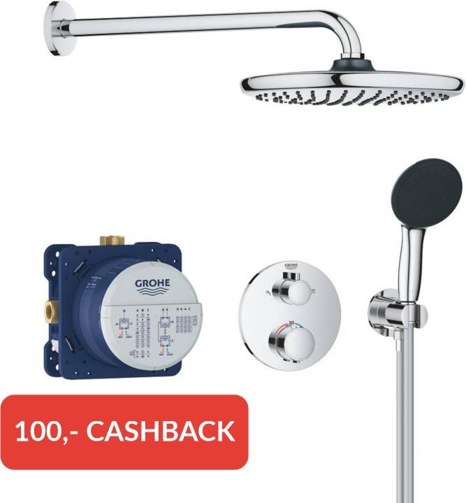 Grohe QuickFix Precision Thermostat Perfect inbouw douchesysteem met Vitalio Start 250 hoofddouche chroom 34883000