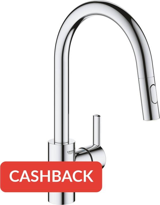 Grohe Feel Keukenkraan hoog uittrekbare uitloop 2 straalsoorten chroom 31486001