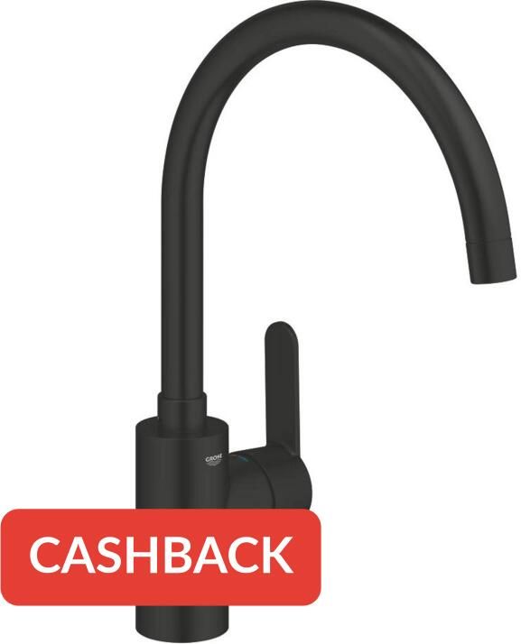 GROHE QuickFix Get keukenmengkraan met hoge uitloop matte black