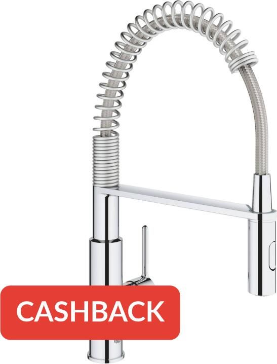 Grohe Tweedekans QuickFix Get keukenmengkraan met uittrekbare spoeldouche chroom 04957