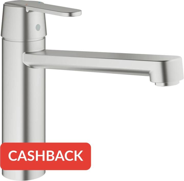 GROHE QUICKFIX Grohe Get keukenkraan m. medium uitloop super steel 30196DC0