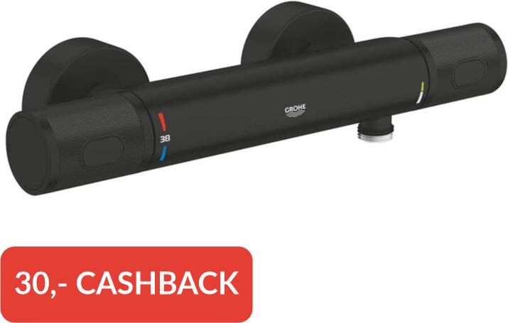 GROHE Precision Feel douche thermostaatkraan met gravering 15cm matte black