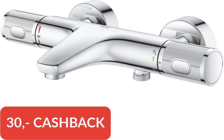 GROHE QUICKFIX Grohe Precision Feel badthermostaat m. omstel m. koppelingen HOH=15cm chroom 34788000 - Foto 2