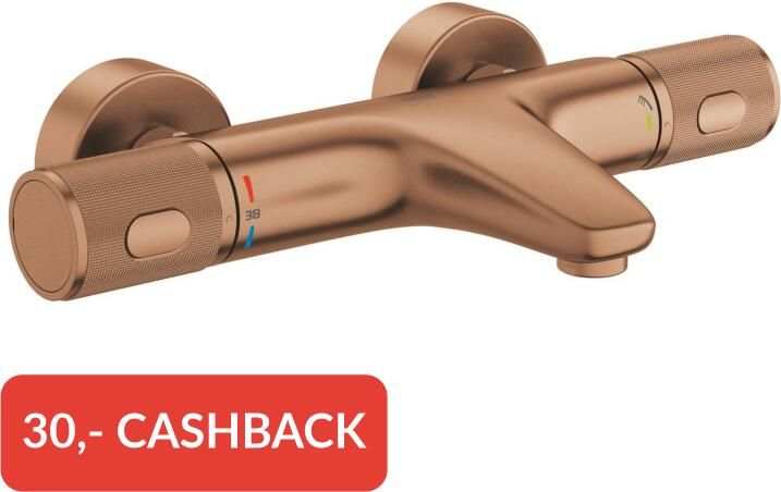 GROHE Precision Feel thermostatische badkraan met gravering warm sunset geborsteld