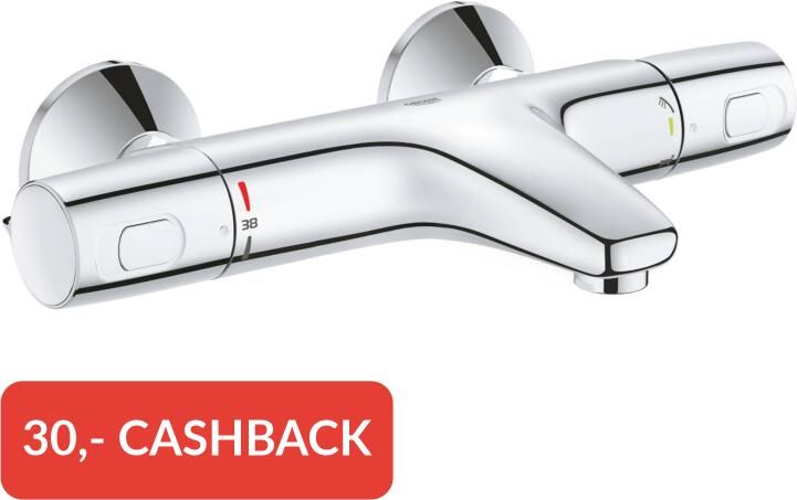 GROHE Precision Trend New Badthermostaatkraan wand tweegreeps 2-gats omstelinrichting 173mm uitloop vast chroom