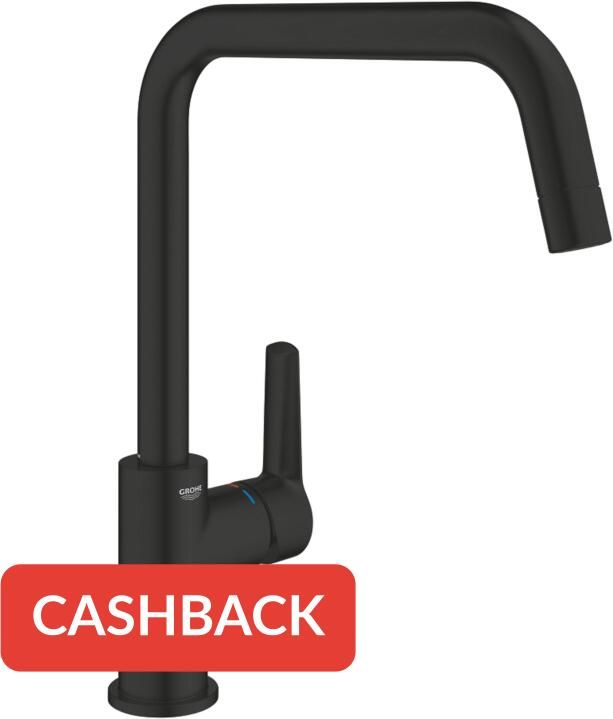 Grohe Start Keukenkraan 1-gats hoge draaibare uitloop voorsprong 22.8cm mat zwart 304702430