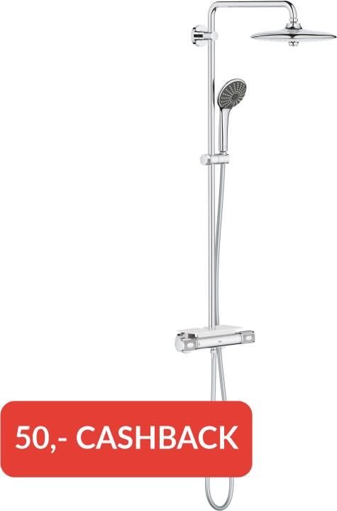 GROHE Tweedekans QuickFix Vitalio Joy 260 regendoucheset met 6 straalsoorten en EasyReach Tray Ø26cm chroom 07277