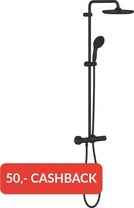 GROHE QuickFix Vitalio Start 250 regendoucheset met 3 straalsoorten en thermostaatkraan incl. vaste handdouchehouder Ø25cm Matte Black