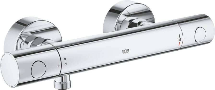 Douchekraan Grohe Grohtherm 800 Cosmopolitan M 15cm Hartafstand Thermostatisch Opbouw Rond Chroom 2 Greeps Met Koppelingen