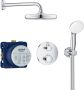 GROHE Grohtherm Inbouwdoucheset inbouw + afbouw rond wand tweegreeps Tempesta 100 handdouche Tempesta 210 hoofddouche chroom - Thumbnail 2