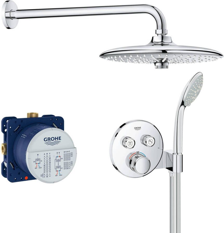 Grohe Tweedekans Grohtherm Smartcontrol 260 inbouw regendoucheset met 6 straalsoorten Ø26cm chroom 04851