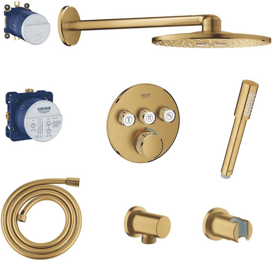 Grohe Grohtherm SmartControl Perfect regendoucheset met Rainshower 310 SmartActive Cool Sunrise Geborsteld