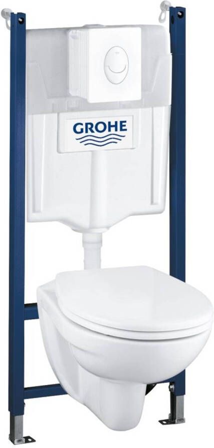 GROHE QUICKFIX Grohe Solido Ceramic wandcloset met spoelreservoir verstelbare hoogte en diepte min. 3l max 9l hxbxd 1130-1330x500x135x230mm