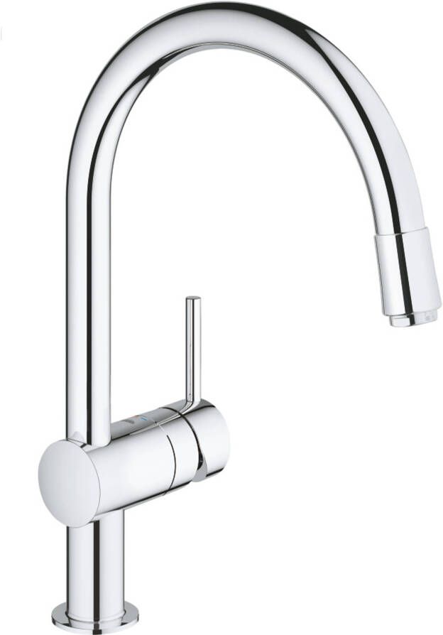 GROHE Minta Keukenmengkraan mousseur uittrekbaar 360mm hoogte 209mm voorsprong draaibaar chroom 32918000
