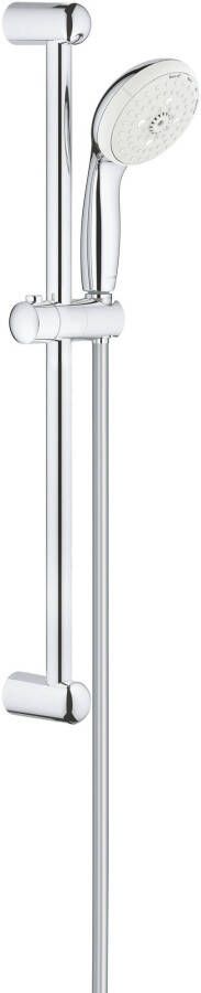 Grohe New Tempesta 100 Glijstangset 60cm ronde handdouche 4 straalsoorten gladde doucheslang chroom wit 27645001 - Foto 1