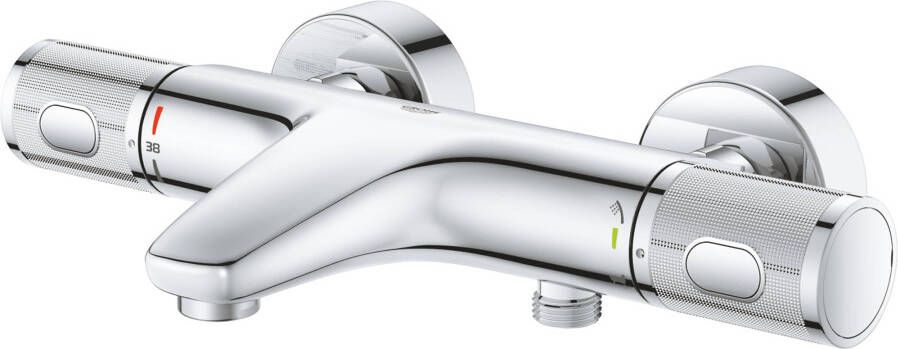 Grohe Precision Feel thermostatische opbouw badmengkraan met vaste uitloop Chroom 34788000