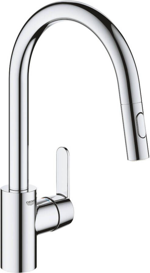 Grohe Get1-gats keukenkraan m. hoge draaibare uitloop m. handdouchevoorsprong 22.3cmchroom 31484001