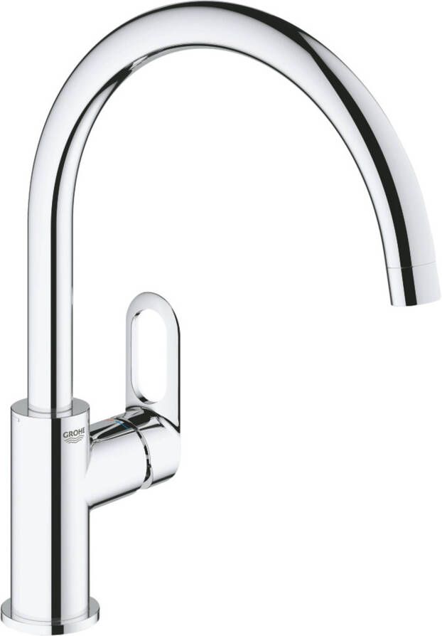 Grohe QuickFix Start Flow keukenmengkraan met hoge uitloop chroom