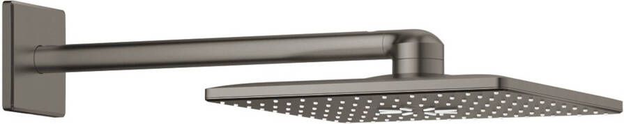 Grohe Rainshower SmartActive 310 Cube Hoofddouche 31x31cm 2 straalsoorten wandarm 43cm geborsteld hard graphite 26479al0