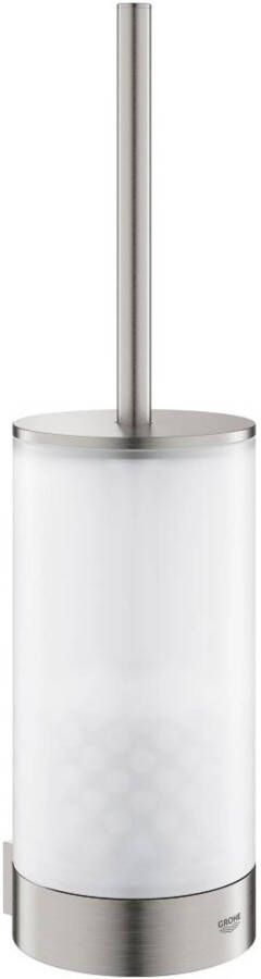 GROHE Selection closetborstelgarnituur wandmontage ronde buis met inzet hxbxd 383x100x108mm rvs-look