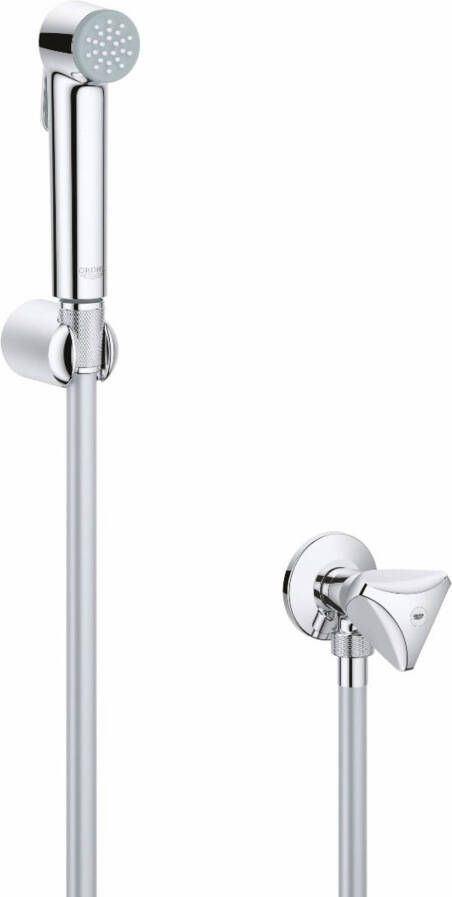 Grohe Tempesta-F Trigger Spray 30 Handdoucheset 1 straalsoort rond met houder met hoekstopkraan gladde slang 125cm chroom 27514001