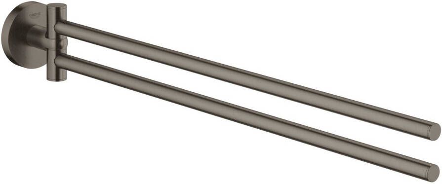 GROHE Essentials Handdoekhouder rond wand 2-lids 1-gats 439mm functioneel hard graphite geborsteld 40371AL1