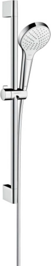 Hansgrohe Croma Select S Vario glijstangset met Croma Select S Vario handdouche EcoSmart 65cm met Isiflex`B doucheslang 160cm wit chroom 26563400 - Foto 1