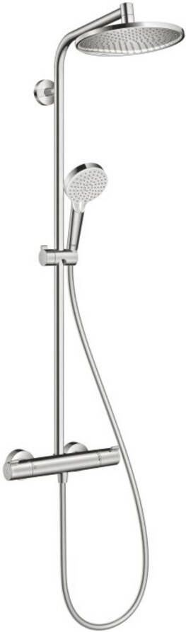 HANS GROHE HansGrohe Crometta S douchecombinatie 240mm hoofddouche 350mm arm 1jet handdouche thermostaat schuifstuk slang chroom - Foto 2