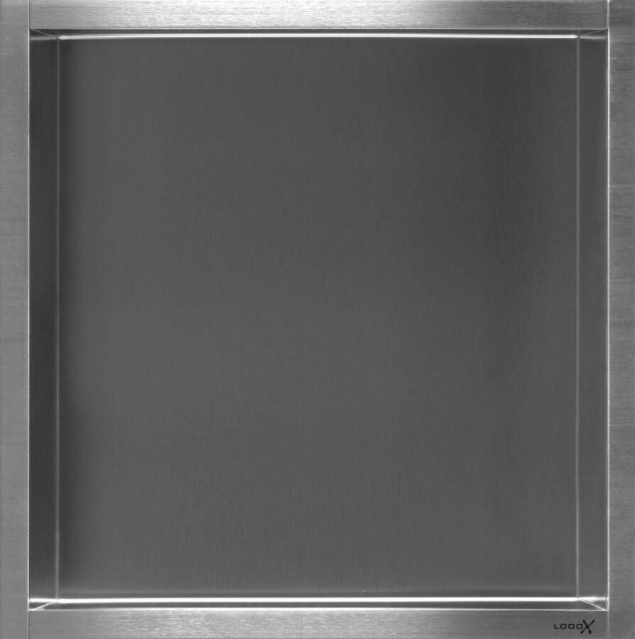 Looox Box inbouwnis 30x30cm RVS Geborsteld