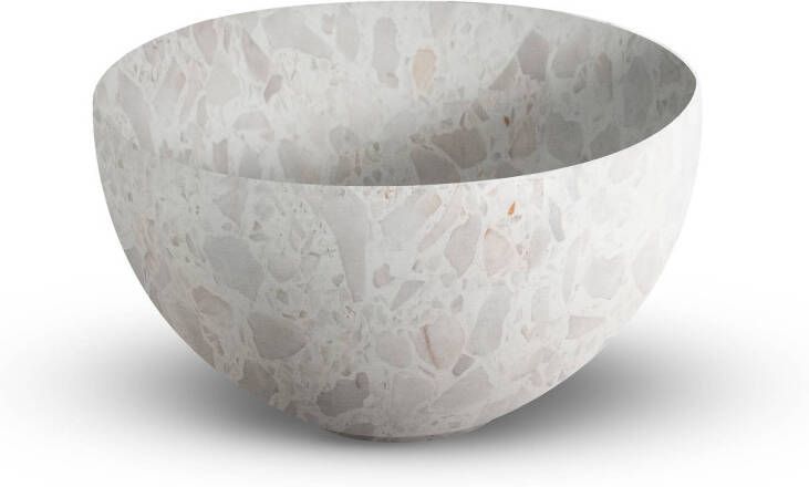 Looox Ceramic Terrazzo Small Compacte waskom Ø 23x13 cm Beige