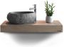 Looox Wood collection Wooden Base eiken wastafelblad mini 60x23x7cm eiken old grey WMBS600 - Thumbnail 2