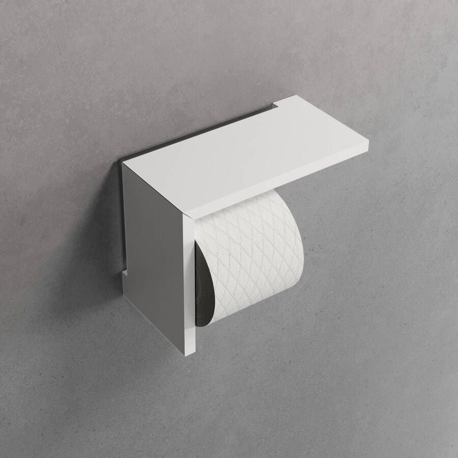 Novellini Frame toiletrolhouder met planchet 21 2x9 7x16 1cm mat wit