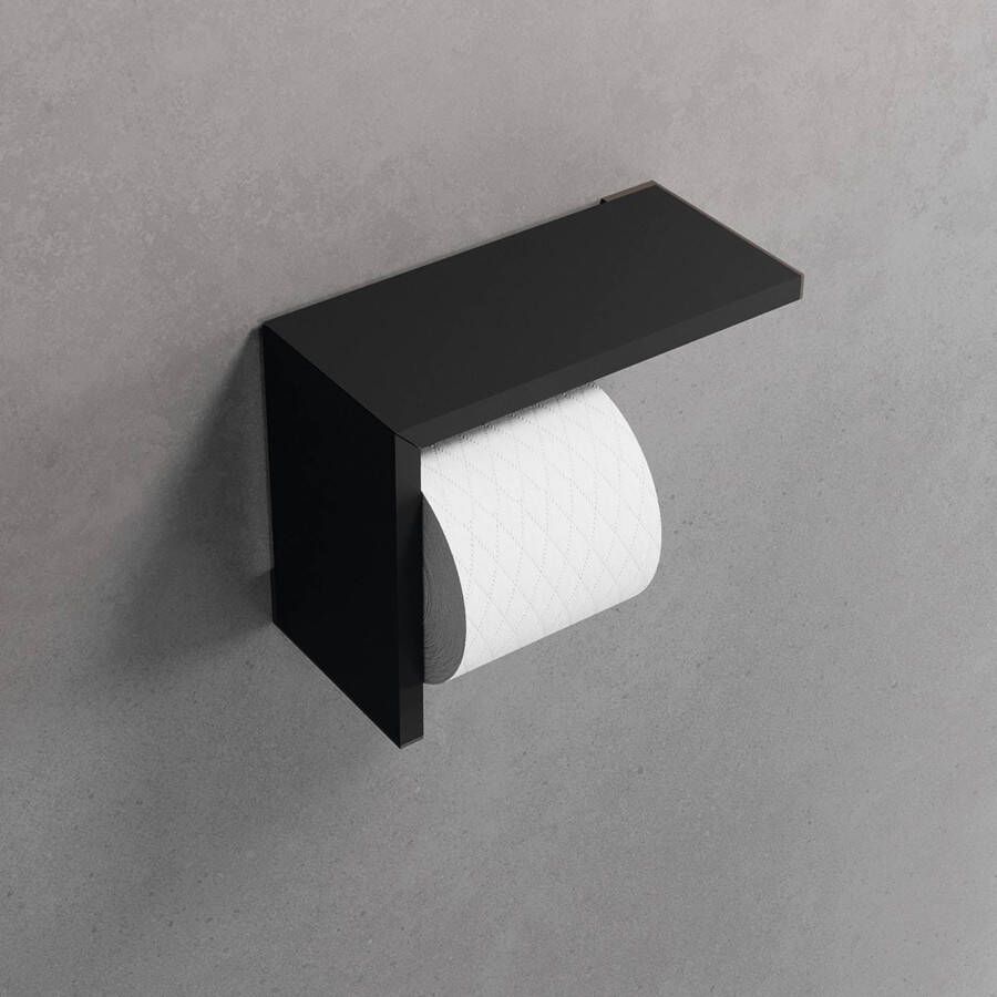 Novellini Frame toiletrolhouder met planchet 21 2x9 7x16 1cm mat zwart