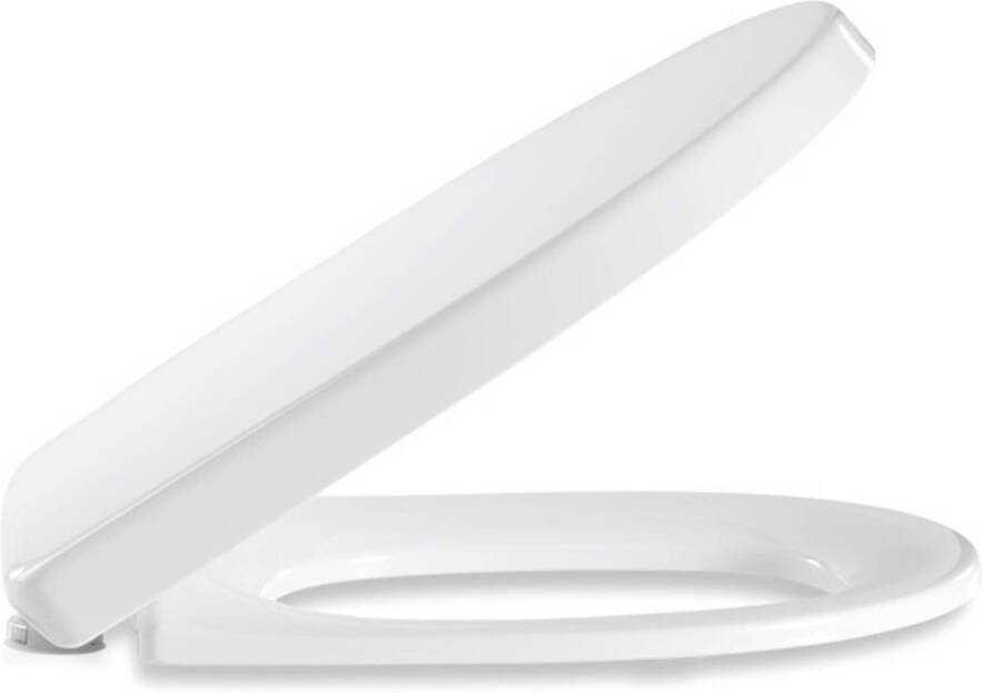 PRESSALIT 345 kunststof closetzitting met deksel en soft close met RVS D02 scharnier wit 938000D02999