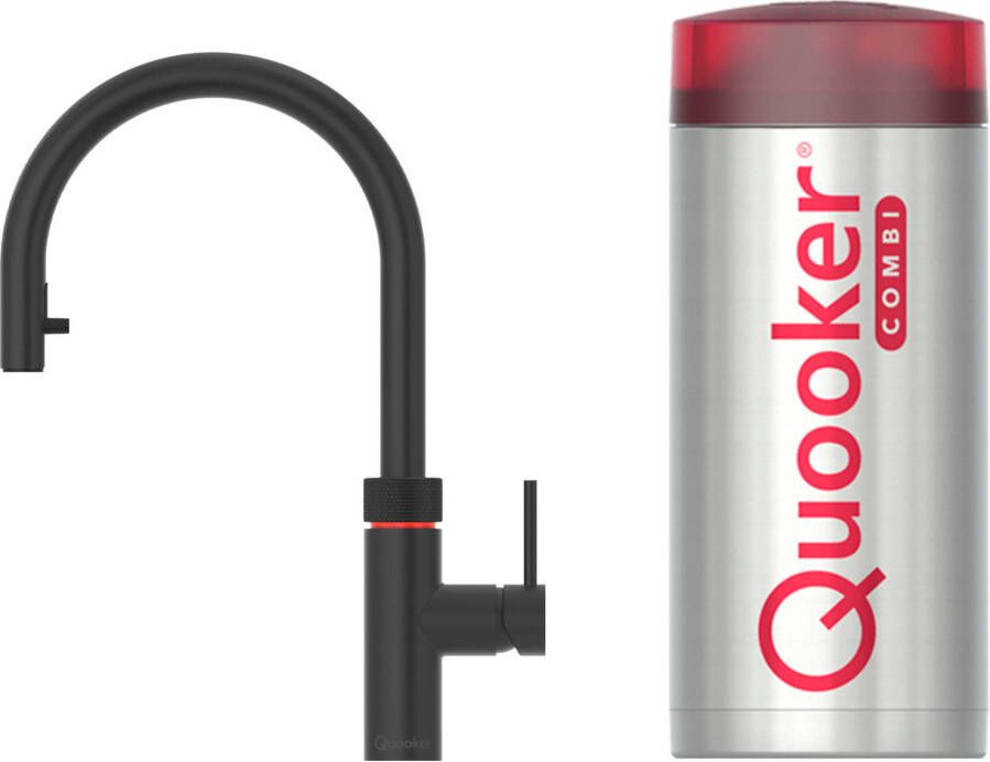 Quooker flex kokendwaterkraan draaibare & uittrekbare uitloop Combi reservoir Warm kokend water Zwart 22XBLK